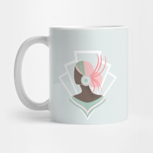 Art Deco lady with pink hair Mug